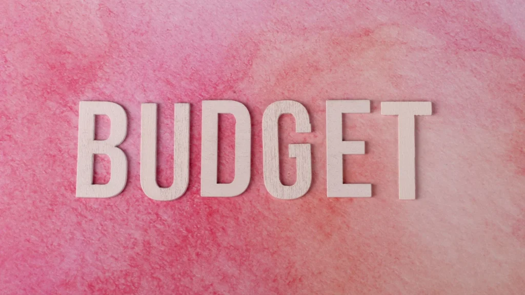 פרסום באינסטגרם מחיר – המילה BUDGET על רקע ורוד